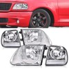 DOTCOM Headlights Assembly Pair,Compatible with Ford F150 1997-2004/F250 1997-1999/Fit Ford