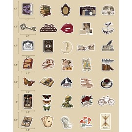 50 PCS Dark Academia Stickers Vintage Scrapbook Stickers Dark Academia Decor for Journaling Scrapbook Witchy Aesthetic Stickers Renaissance Stickers Journaling Stickers