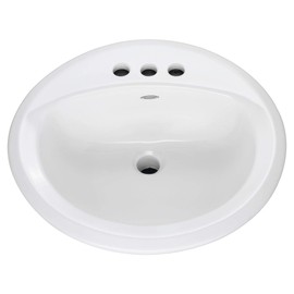 American Standard 0491019.020 Ronda Lyn Bathroom Sink, 198 Mm H W X 19-1/8 in D, Vitreous China, 15" x 12-1/8", White