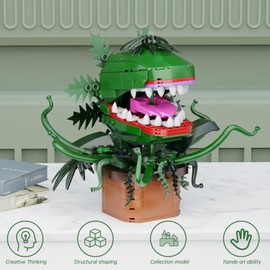 Millionspring Audrey II Piranha Plant Flower Building Kit Toys, Little Shop of Horrors Cannibal with Openable Mouth Collectible Gift for Tv Fan Friend Birthday Christmas (471pcs)