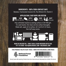 WALRUS OIL - Cutting Board Oil and Wood Wax Set. For Cutting Boards, Butcher Blocks, Wooden Spoons, and Bowls. 100% Food-Contact Safe.