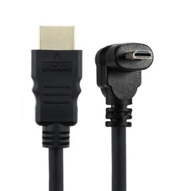 Chenyang Up - Cable micro HDMI a HDMI macho HDTV de 90 grados 4K 60Hz compatible para teléfono celular, tablet y cámara