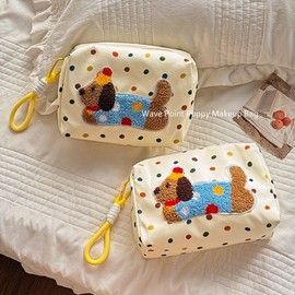 New Cute Puppy Large Capacity Portable Travel Toiletry Clutch Pouch Women 3ea