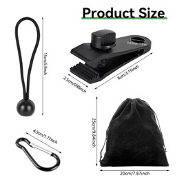 Taicols Borsa per pesi portatile, con 6 tasche per pesi, 6 moschettoni, 6 clip, 6 corde elastiche, accessori da campeggio, borsa per il fissaggio di tende da gazebo all'aperto, telone per tende