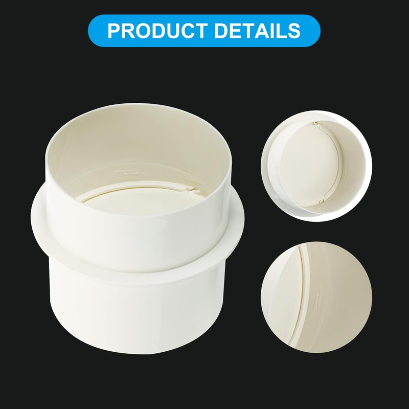 PATIKIL 4 Inch Backdraft Damper, PVC Ducting Hose Airflow Insert