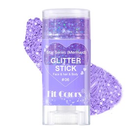GL-Turelifes Face and Body Glitter Gel Stick, Carnival Face Glitter Make-up, Sparkling Sequins Nair Hair Glitter Gel, Singer Concerts Festival Rave Accessories (#06 Mermaid)