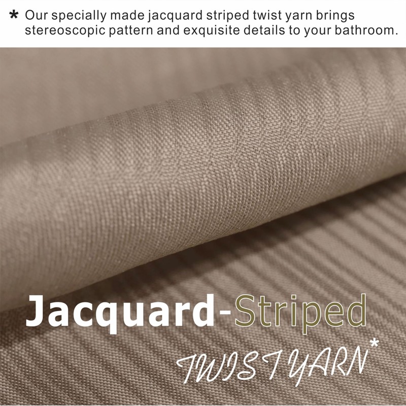 Taupe Shower Curtain for Bathroom: Water Repellent Quick Dry -