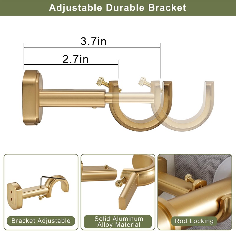 1 1/8 Inch Diameter Curtain Rods 144 to 240 Inches(12-20ft),