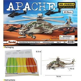 Puzzled Apache 3D Jigsaw Puzzle (80-Piece), 16 x 15 x 5.5