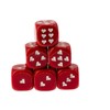WeLoveDice - Dice Red with White Hearts - Made in
