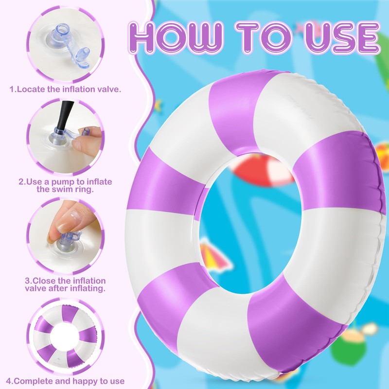 Foilswirl 2 Pcs Jumbo Pool Floats 48 Inch Swimming Ring