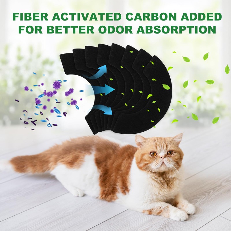 8 Pack Carbon Filters Compatible with Litter-Robot 4 Activated Charcoal
