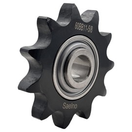 #60 Roller Chain Idler Sprocket Type C 5/8" bore 11 Tooth with Bearing 203KRR2,Hardened Antirust 1045 Steel Drive Sprockets 60BB11-5/8