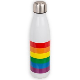 Vacuum Insulated Metal Drinking Bottle Stainless Steel with Pride Motif, 26 cm, 500 ml, Keeps Warm or Cold for up to 8 Hours