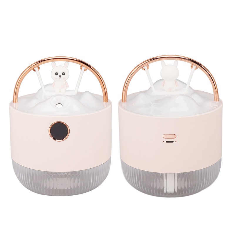 Mini Humidifier 600ml 40ml/H Dual Mode Bear On Swing Night
