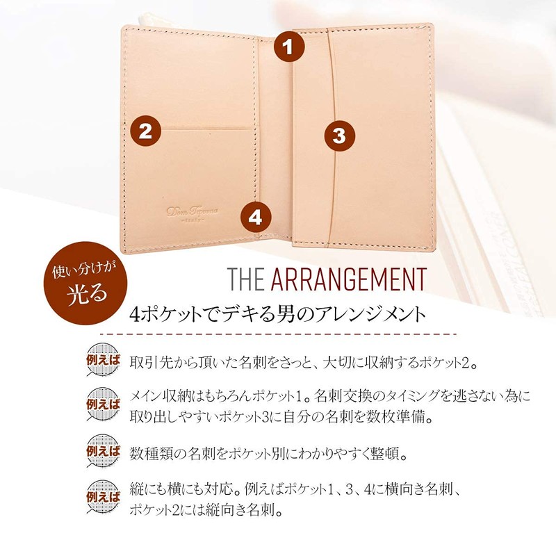 Dom Teporna Italy Business Card Holder, Genuine Leather, Men's, Women's,