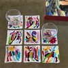 Two Sisters Juego de Portavasos, Variados Dibujos Bordado a Mano