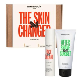 Skin Changer Face Care Kit by Men Rock for Men - 2 Pc 3.4oz After Shave Sorbet, 1.7oz Multi-Action Face Cream