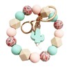 Phamines Silicone Beaded Wristlet Bracelet Keychain, Cute Cactus Beaded Bangle