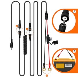 RAOPINGX Heated Shield Cord Snowmobile Helmet, RCA Plug Heated Cord for Heated Most Electric Shields, Helmet, Visor Port 3 Pcs Kit