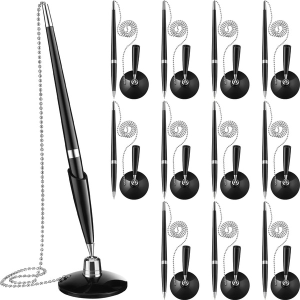 Zonon 12 Pieces Secure Pen with Chain Security Pen Holder