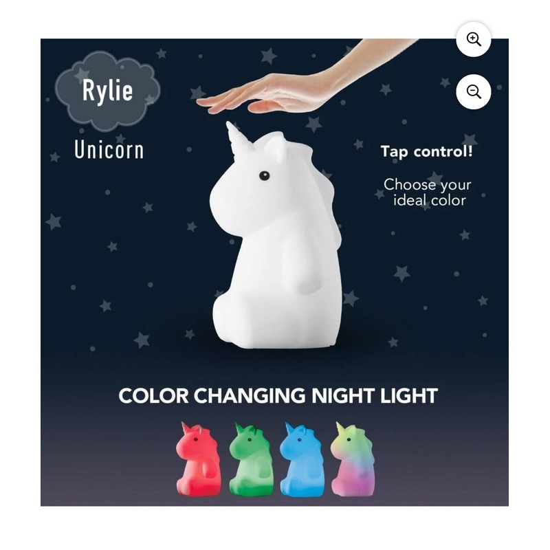 GLOBE Rylie Unicorn Multi Color LED Silicone Night Light Lamp