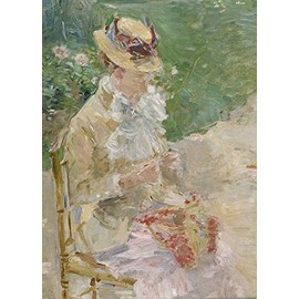 Alibabette Editions Paris - Morisot "Jeune Femme" - Pocket Artbook - 4.72 x 6.69 inches, 144 blank pages, 100 gram acid-free ivory drawing paper, ... - Bondoni Binding - Lays Flat When Open)