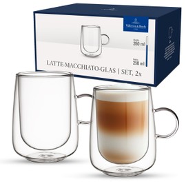 Villeroy & Boch – Artesano Hot & Cold Beverages Latte Macchiato Glass, Set of 2 Glasses, Double-Walled Glasses for Cold and Hot Beverages, 11.75 oz, Borosilicate Glass, Dishwasher-Safe, Microwave-Safe