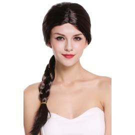 WIG ME UP - Per-P2 Wig Carnival Fancy Dress Women's Wig Rapunzel Long Dark Brown Braided Braid Maid Medieval Pechmarie Per-P2