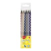 KeyRoad Colouring Pencils Metallic Triangular Shape - 6 Pieces/Mixed Colours/Adults