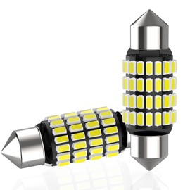 12V Car T10 36mm/37mm LED Room Lamp White Explosive 6000K 3014SMD 36 Rows Non-polarized LED Car Light/Interior Light/Room Light (Pack of 2)