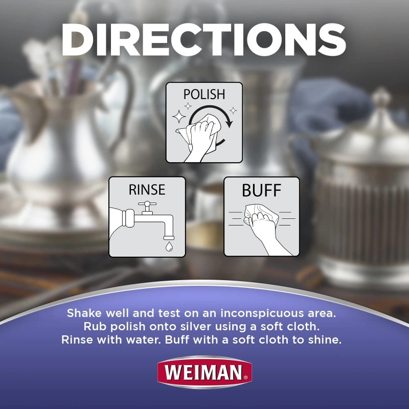 Weiman Silver Polish Cleaner Long Lasting Shine Anti Tarnish Formula