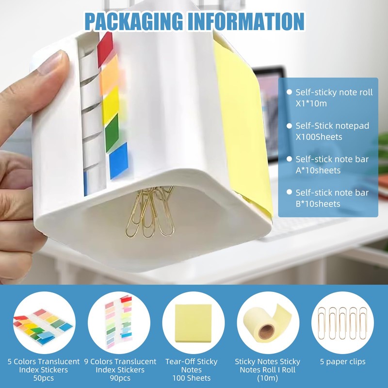 YioeKaa 5 in 1 Sticky Note Dispenser for Desk with
