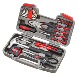 Apollo 39 Piece Home Repair Tool Kit With Slip Joint Pliers Scissors And Storage Case