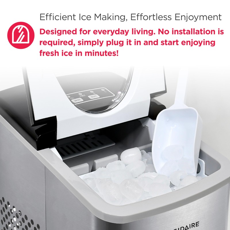 Frigidaire 26 Lbs per Day Portable Compact Maker, Ice Making