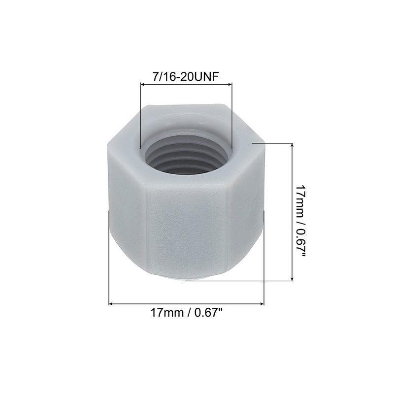 PATIKIL 1/4" Plastic Flare Cap, 7/16-20UNF Female Thread 6Pcs 45