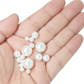 Lifestyle-cat 4 Size 330pcs Assorted Pearls Beads No Holes White Pearls Beads 5mm, 6mm, 8mm, 12mm Pearls for DIY, Table Scatter, Wedding, Birthday Party, Home Decoration