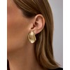 PAVOI 14K Yellow Gold Plated Teardrop Brushed and Textured Stud