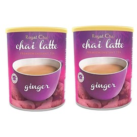 Royal Tea Ginger Chai Unsweetened Tub 400g (Pack of 2) – Premium Instant Tea – Ginger Tea – Natural – Instant Ginger Indian Tea