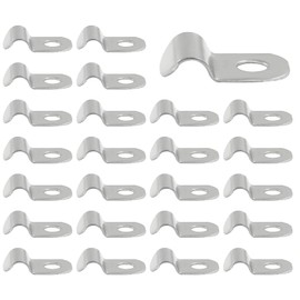 Cjueiom Stainless Steel Pipe Clips, 4mm / 5/32 Inch Heavy Duty Metal U Shape Conduit Straps for Secure Cable Management & Pipe Fixing, Rustproof Mounting Brackets for EMT/Tubes/Wiring, 25 Pack