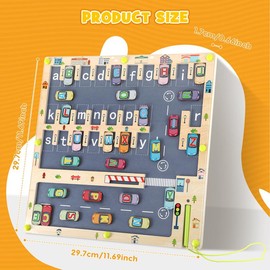 Montessori Magnetic Alphabet Maze Board: Educational Wooden Letters Puzzle for Toddlers & Kids 3-5 Years - Fine Motor Skills Development, Travel-Friendly Learning Toy for Boys & Girls tablero magnetico