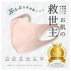 Spice JGM1011SPU Jiggly Ultra Puff Mask, Purple, Size S, Droplet Filtration, Soft, Suitable For Sensitive Skin, Good Fit, Antibacterial, Washable 100 Times, Durable, Easy to Breathe, No Ear Pain, Made