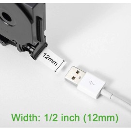 Labelife 10 Pack Black Ink On White Laminated Label  12mm 0.47" TZe231 Brother PT Touch