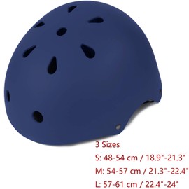Youth Skateboard Bike Helmet for Boy and Girl, Lightweight Adjustable, Multi-Sport for Bicycle Skate Scooter (Navy, Medium)