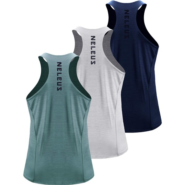 NELEUS Men's 3 Pack Running Tank Tops Dry Fit Muscle