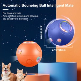 HVSOTV Interactive Dog Ball Toys, Automatic Moving Motorized Rolling Dog Balls, Automatic Bouncing Pet Toy Balls, USB Rechargeable Sporty Rolling Toys, Play Balls for Dogs to Play with(Blue)