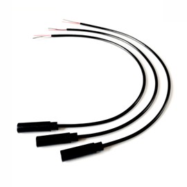 BUHCUWQB 3 PCS 3.5mm Female Jack to Bare Wire Open End TS 3 Pole Stereo Jack Plug Connector with Wire Cable 27cm Used in ​Audio Cable Repair (Female 3 Pole)