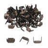 uxcell 50Pcs Brass Leather Staples, 8mm Two Prong Belt Loops