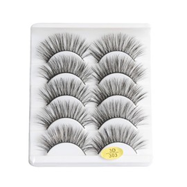 5 Pairs False Eyelashes Natural Fake Eyelashes Fluffy Hand-made Eyelashes Extension (3D303)