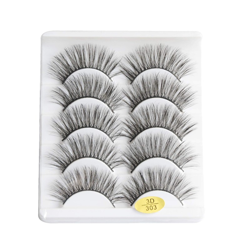 5 Pairs False Eyelashes Natural Fake Eyelashes Fluffy Hand-made Eyelashes
